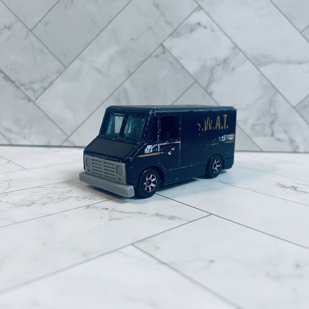 Vintage 1997 Hot Wheels Delivery Truck Dark Blue Swat Police Force
